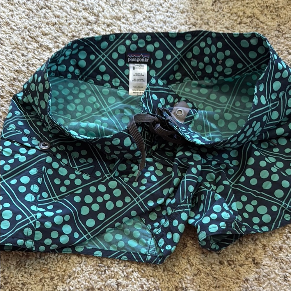 Patagonia Teal and Navy board Shorts, size 8